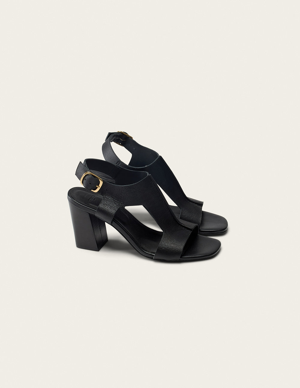 Ilani Heeled Sandals - Black Leather