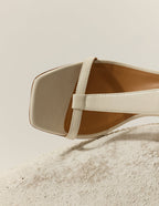 Joy Heeled Sandals - Ecru Leather