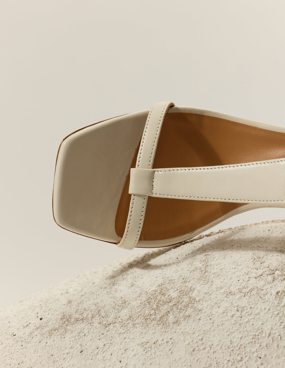 Joy Heeled Sandals - Ecru Leather