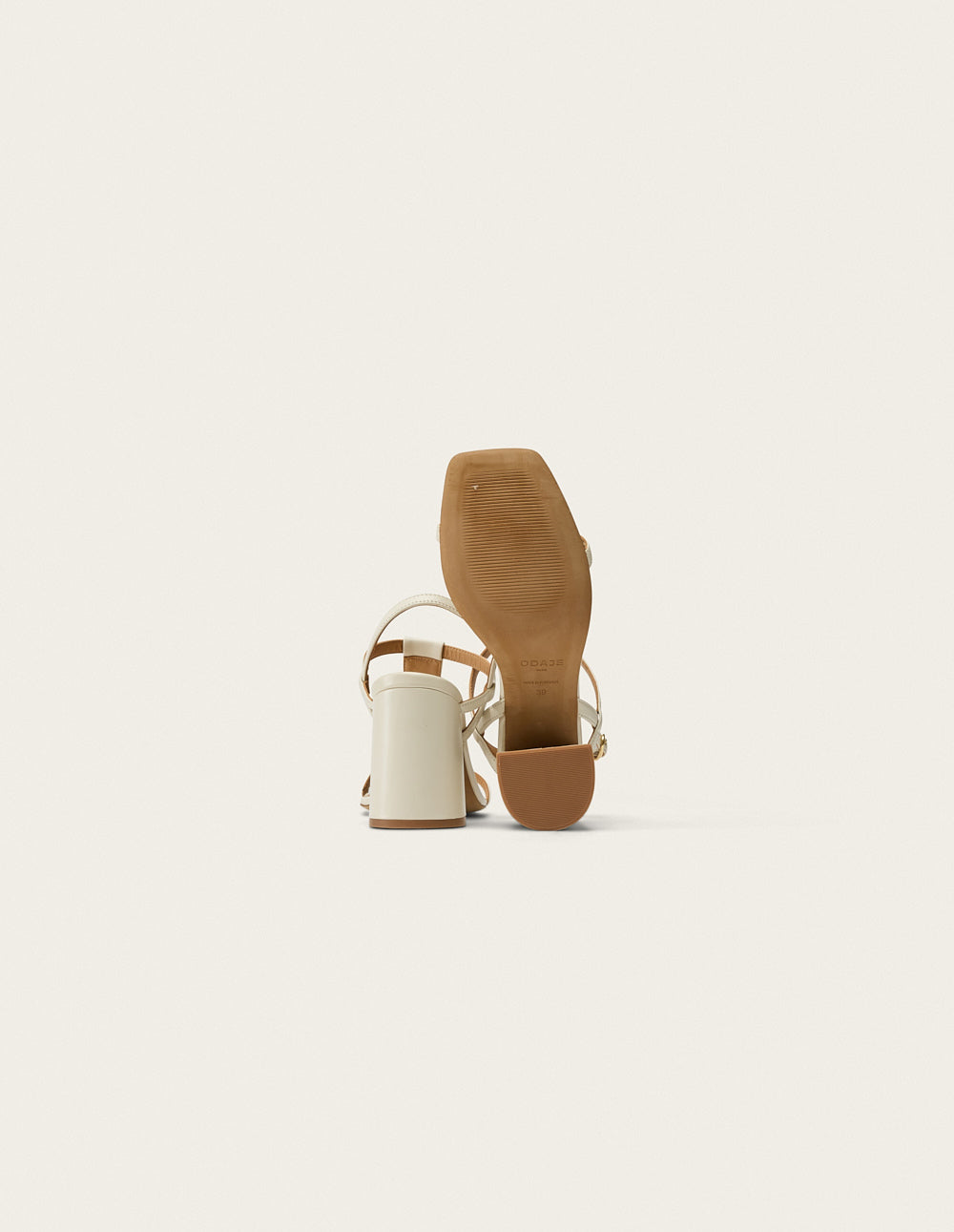 Joy Heeled Sandals - Ecru Leather