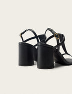 Joy Heeled Sandals - Black Leather - Women