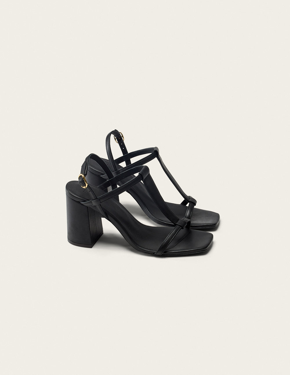 Joy Heeled Sandals - Black Leather - Women
