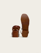 Opunti Heeled Sandals - Mahogany Leather