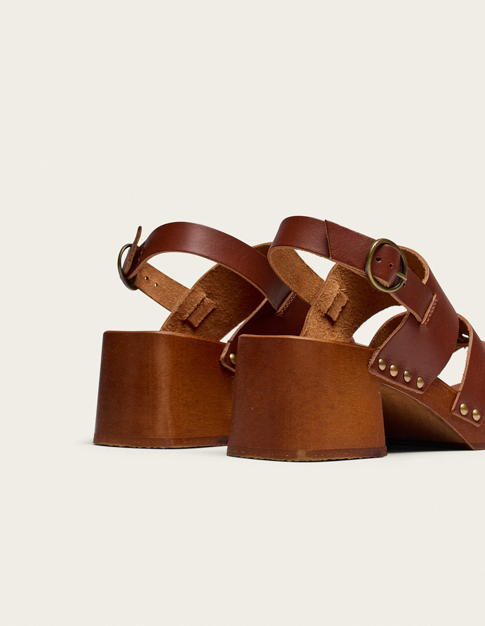 Opunti Heeled Sandals - Mahogany Leather