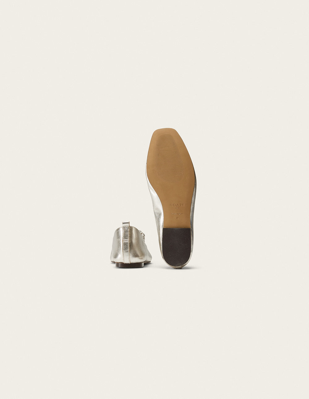 Serra Ballerina Flats - Silver Pleated Leather
