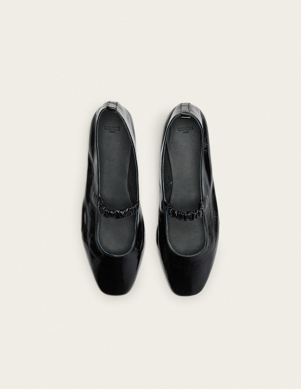 Ballerines Serra - Cuir Plissé Noir - Femme