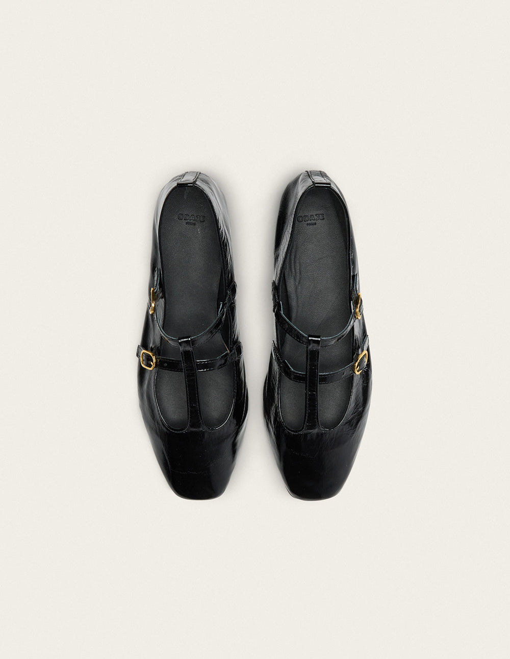 Sira Ballerina Flats - Black Pleated Leather