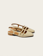Ballerines Soli - Cuir Plissé Écru - Femme