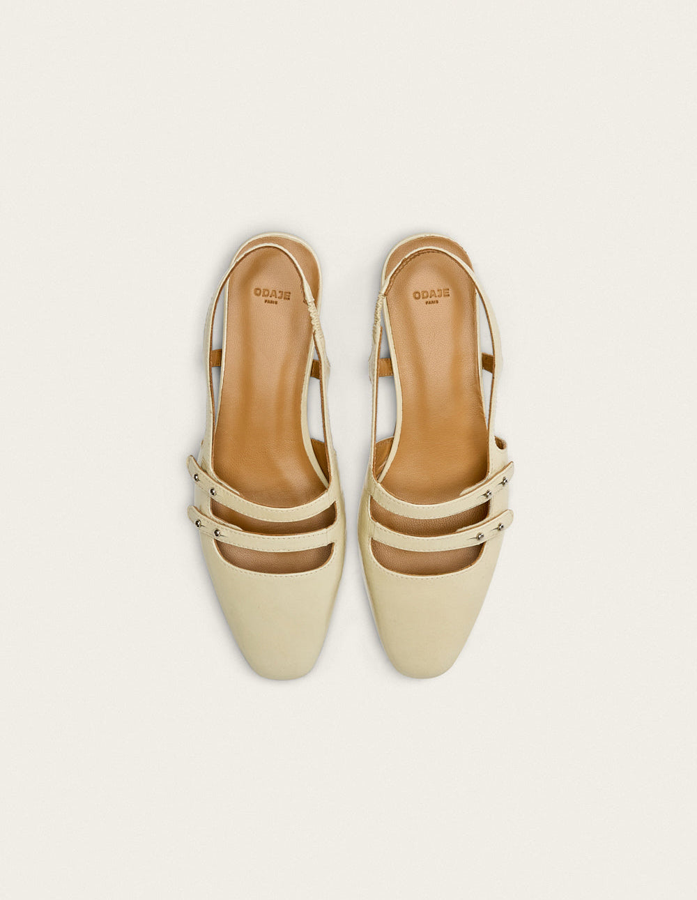 Ballerines Soli - Cuir Plissé Écru - Femme