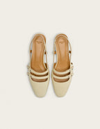 Ballerines Soli - Cuir Plissé Écru - Femme