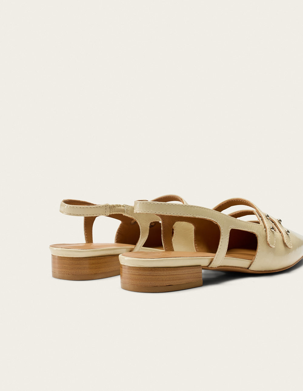 Ballerines Soli - Cuir Plissé Écru - Femme