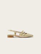 Ballerines Soli - Cuir Plissé Écru - Femme