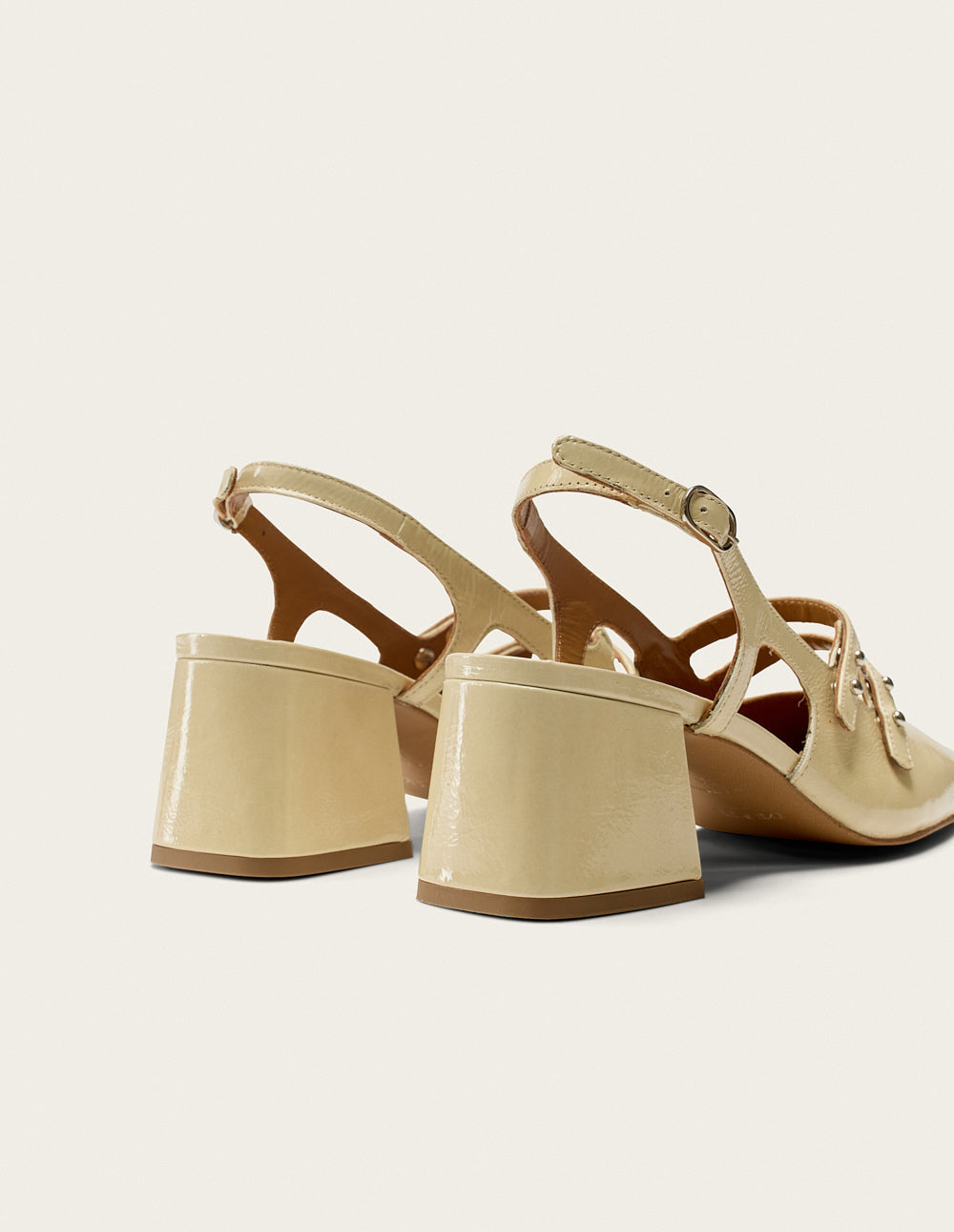 Escarpins Soline - Cuir Plissé Écru - Femme