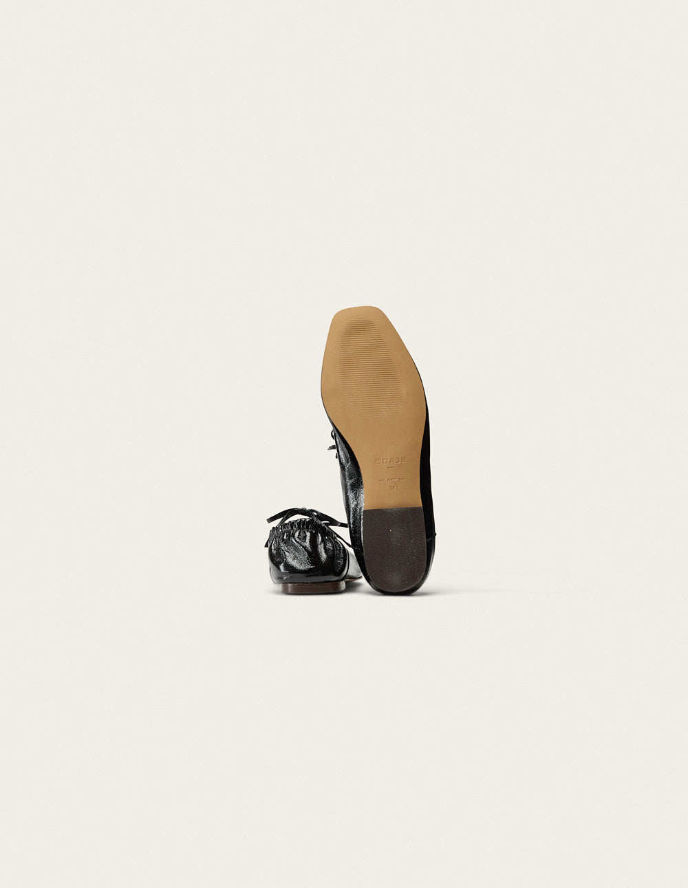 Tula Ballerina Flats - Black Pleated Leather