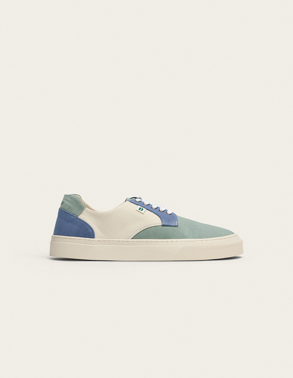 Baskets Basses Alexandre - Toile Vert Bleu Pétrole Écru - Homme