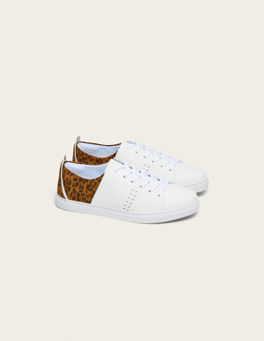 Renée Low-Top Sneakers - White And Leopard