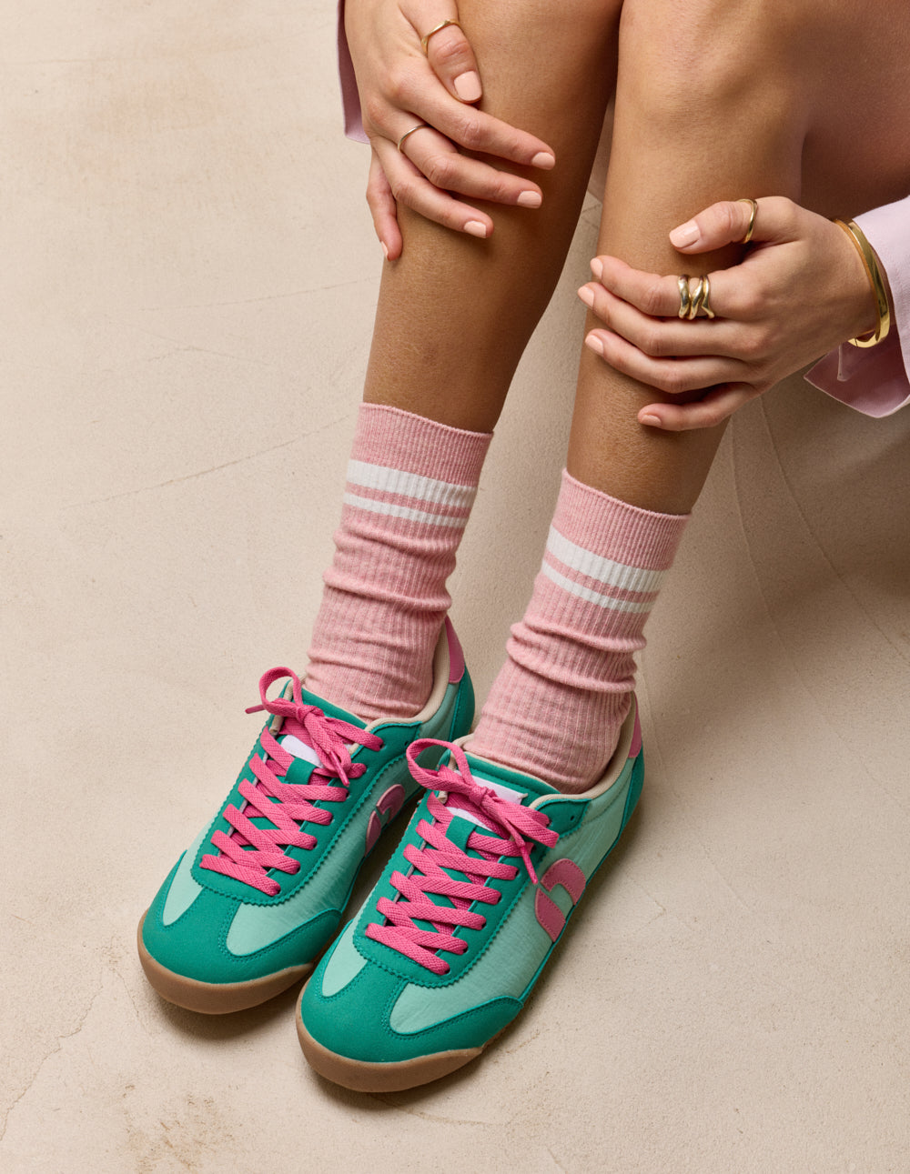 Zapatillas Bajas Riya - Verde Rosa - Mujer