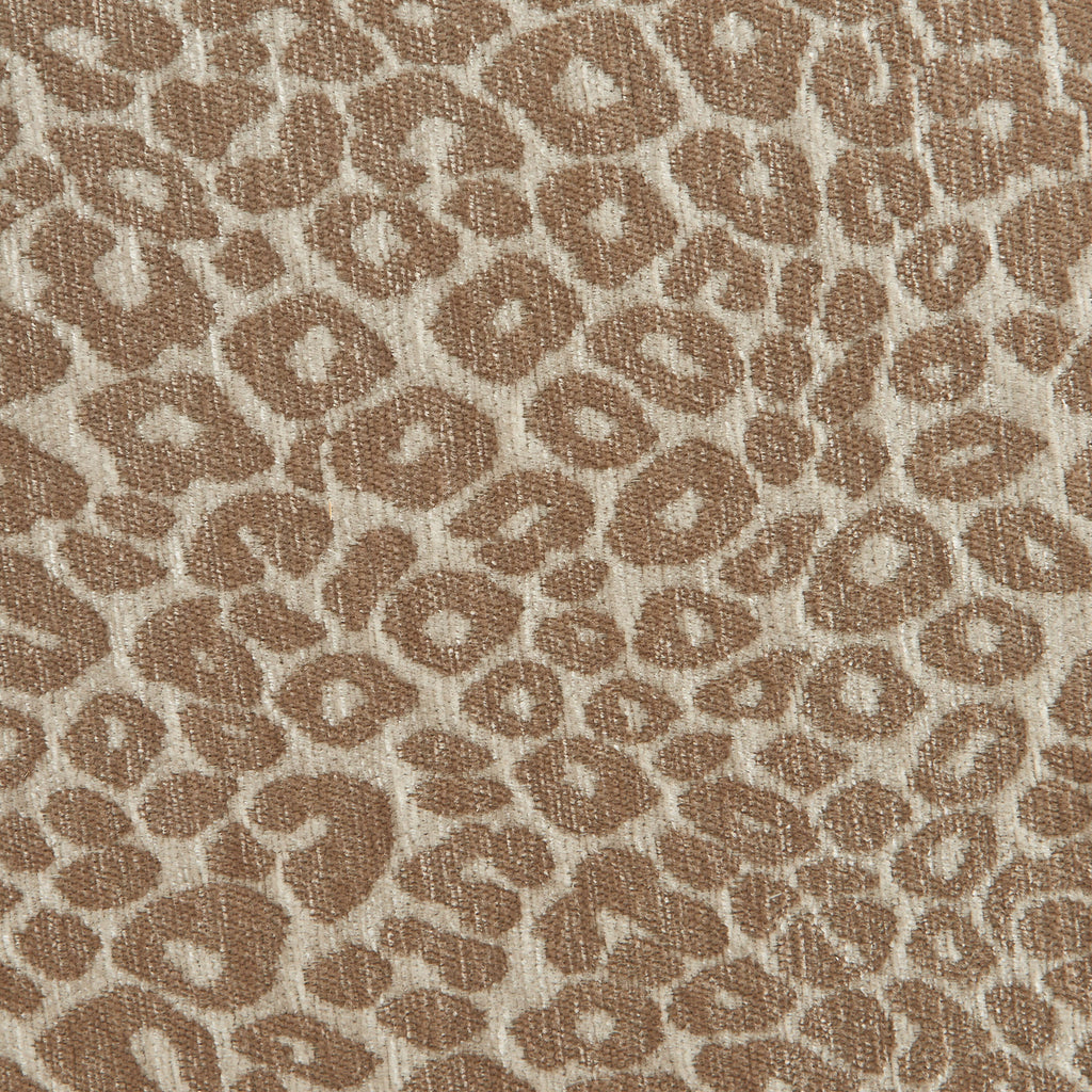 Serena - Lot De 2 Chaises - Tissu Jacquard Léopard - Beige