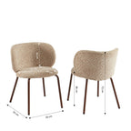 Serena - Lot De 2 Chaises - Tissu Jacquard Léopard - Beige
