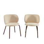 Serena - Lot De 2 Chaises - Tissu Jacquard Léopard - Écru