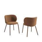 Serena - Chairs - Chenille Fabric - Brown And Brown Metal Legs