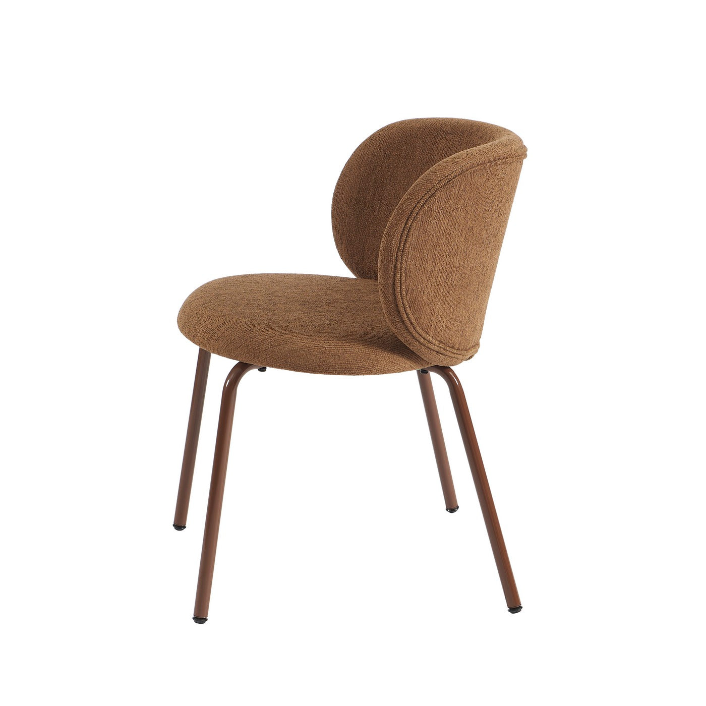 Serena - Chairs - Chenille Fabric - Brown And Brown Metal Legs