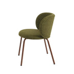 Serena - Chairs - Chenille Fabric - Green and Brown Metal Feet