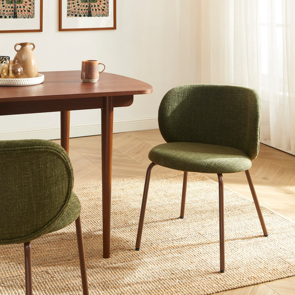 Serena - Lot De 2 Chaises - Tissu Chenille - Vert