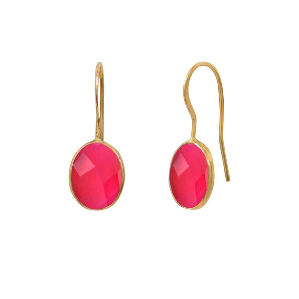 Small Pink Onyx Set Earrings