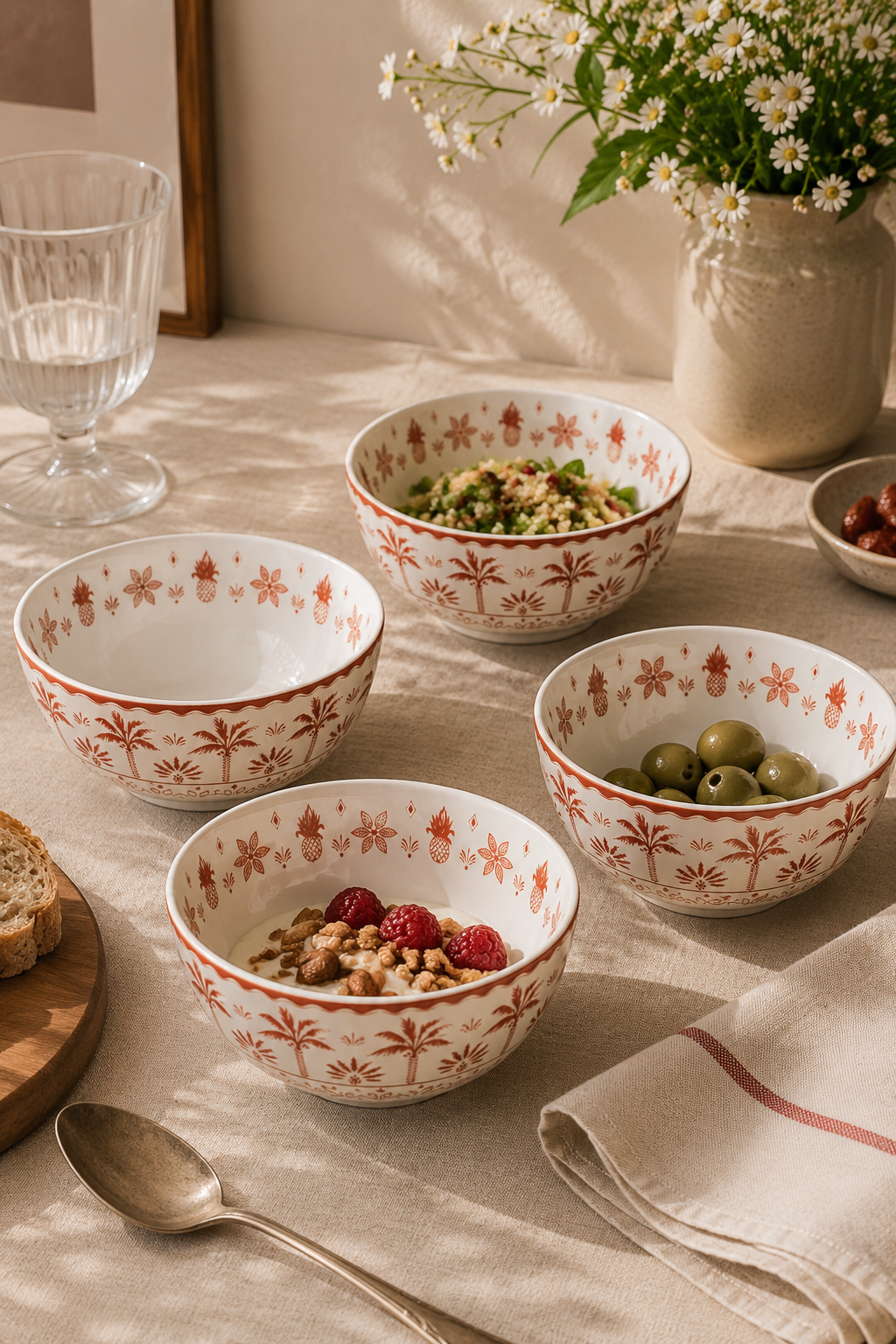 Exotic Vibes - Set De 4 Bols - Porcelaine - Multicolore