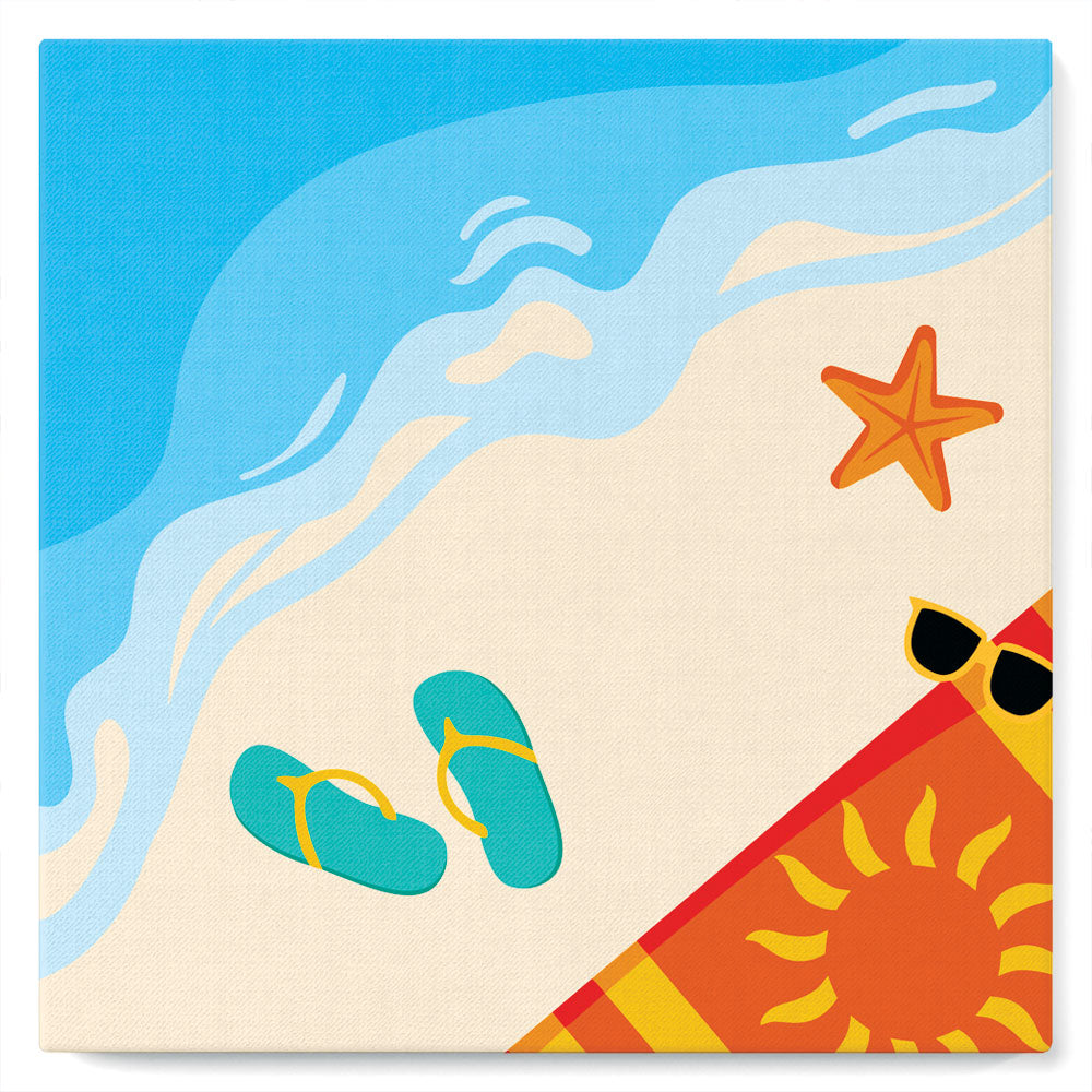 Mini Paint By Numbers 20X20Cm With Frame At The Beach