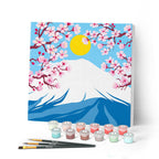Mini pintura por números de 20x20 cm con marco El monte Fuji