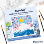 Mini pintura por números de 20x20 cm con marco El monte Fuji