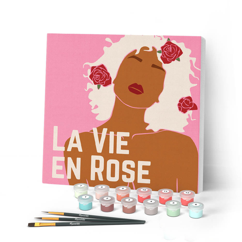 Mini Paint By Numbers 20X20Cm With Frame La Vie En Rose