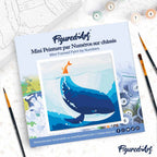 Mini Paint By Numbers 20X20Cm With Frame Blue Whale