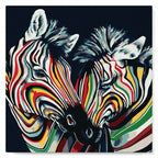 Mini Paint By Numbers 20X20Cm With Frame Colourful Zebra Couple