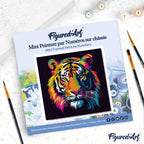 Mini pintura por números 20x20cm con marco Tigre abstracto Pop Art