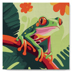 Mini Peinture Par Numéros 20X20Cm Avec Cadre Rainette Tropicale Aux Yeux Rouges