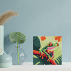 Mini Peinture Par Numéros 20X20Cm Avec Cadre Rainette Tropicale Aux Yeux Rouges
