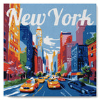 Mini Paint By Numbers 20x20cm With Frame New York
