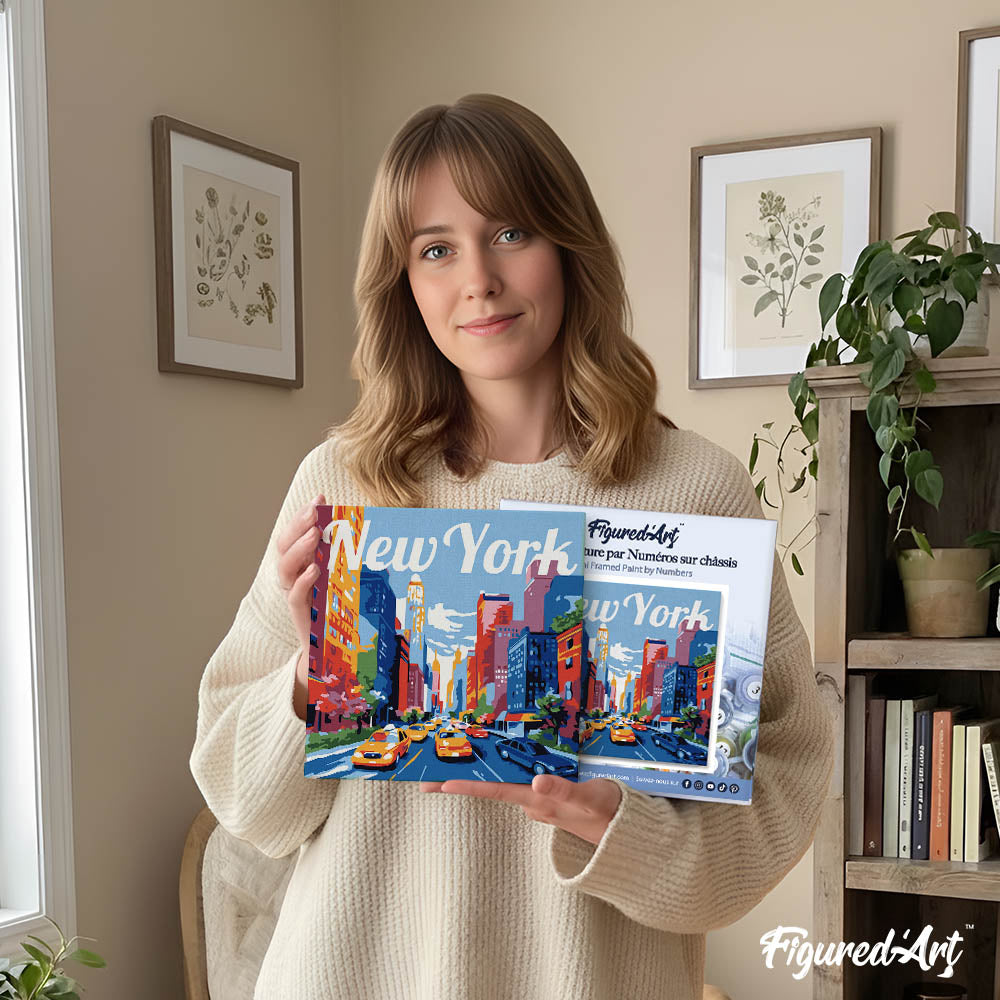 Mini Paint By Numbers 20x20cm With Frame New York