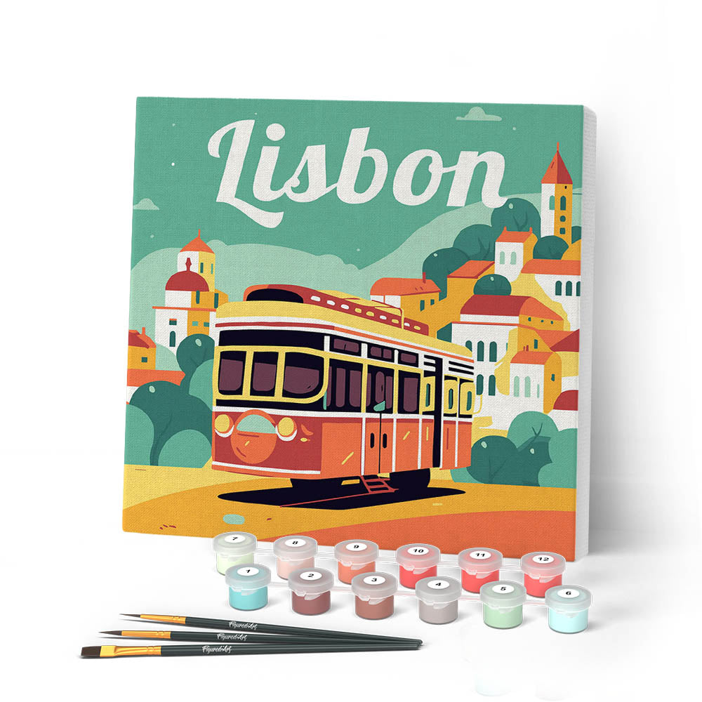 Mini Paint by Numbers 20x20cm with Frame Lisbon