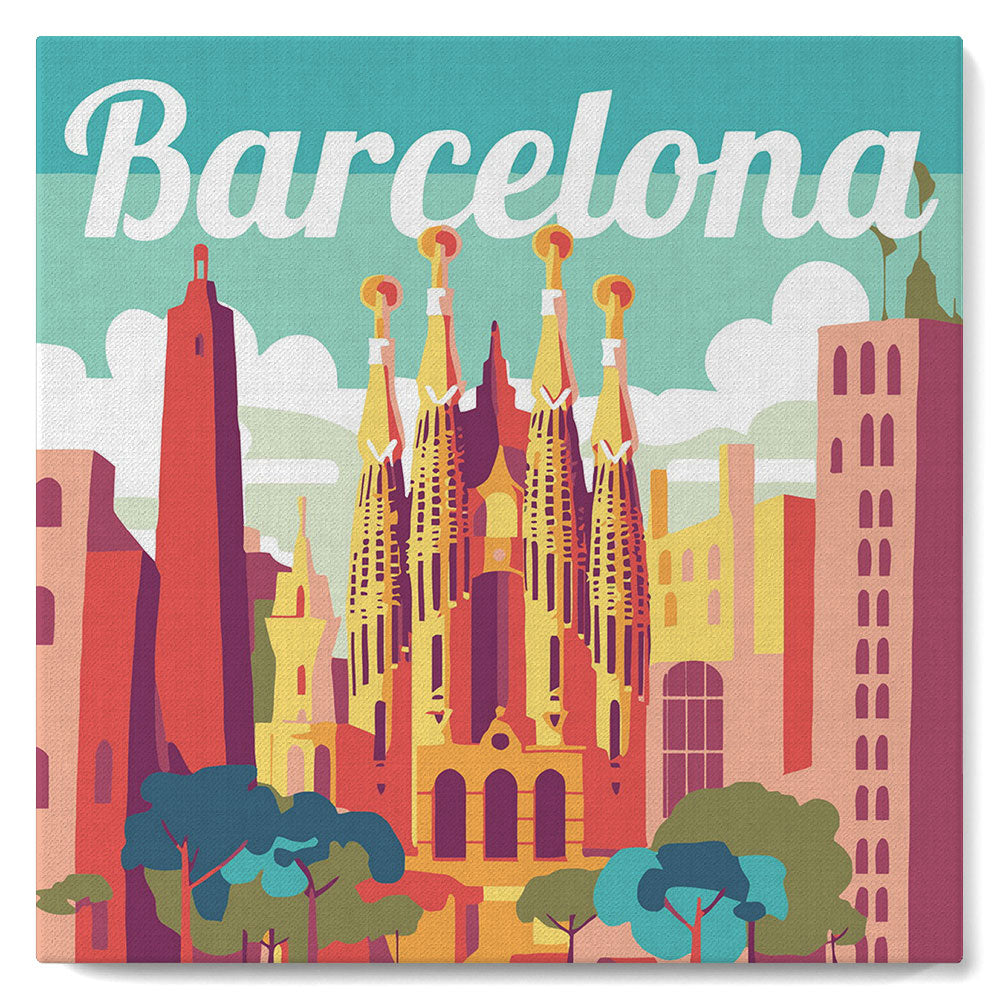 Mini Peinture Par Numéros 20X20Cm Avec Cadre Sagrada À Barcelone