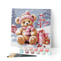 Mini Paint By Numbers 20X20Cm With Frame Teddy Bear And Presents