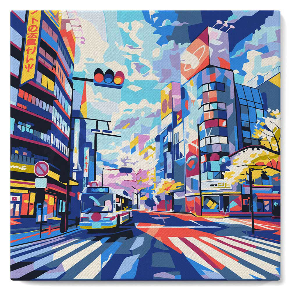 Mini Paint by Numbers 20X20Cm With Frame Shibuya Pop Art