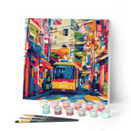 Mini Peinture Par Numéros 20X20Cm Avec Cadre Bus De La Ville De Tokyo