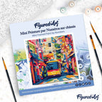 Mini Peinture Par Numéros 20X20Cm Avec Cadre Bus De La Ville De Tokyo