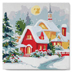 Mini Paint by Numbers 20X20Cm with Frame Red House in Winter