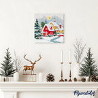 Mini Paint by Numbers 20X20Cm with Frame Red House in Winter