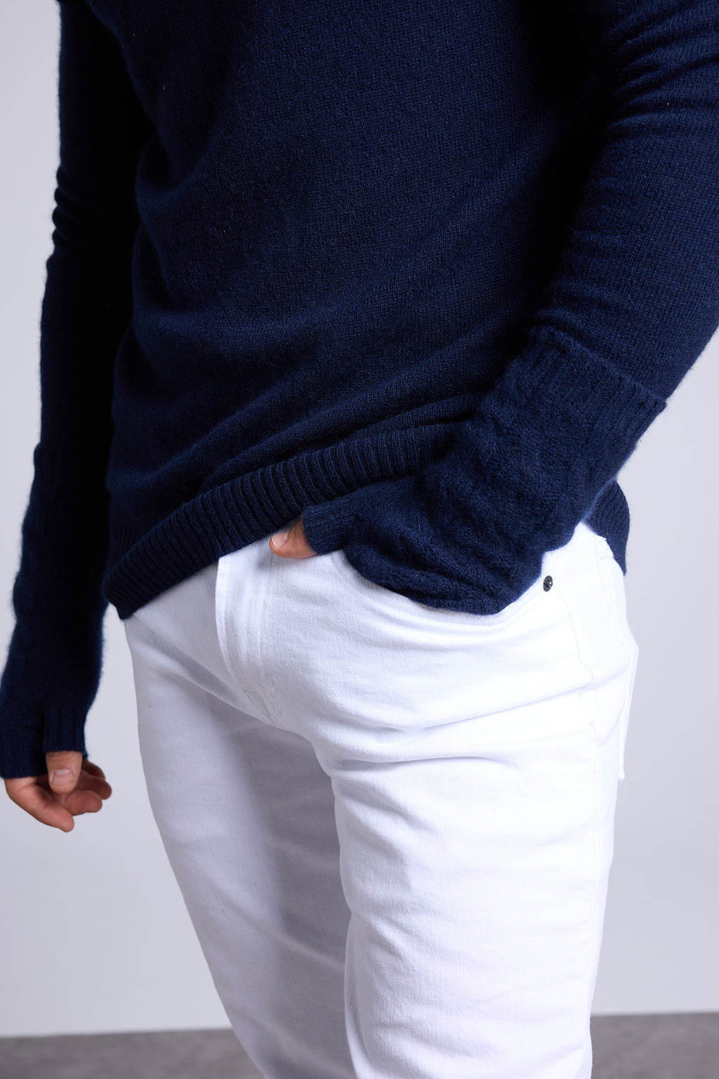 Muffole Unisex Sfez - Blu Marino - Misto - 100% Cashmere